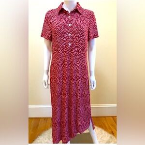NORM THOMPSON Red Dots Classic Dots Red Midi Comfort Dress Women’s Size Medium